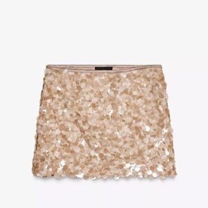 Zara Blush Pink Sequin Mini Skirt Size Small Party Cocktail size small